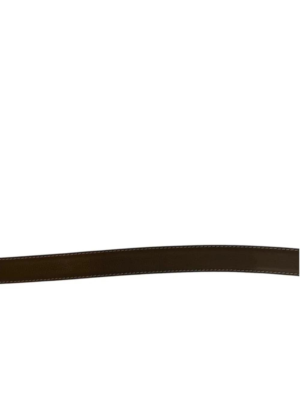 L.E.N. LEN Men's Genuine French Calf Leather Belt Brown with Pebble Grain USA 46
